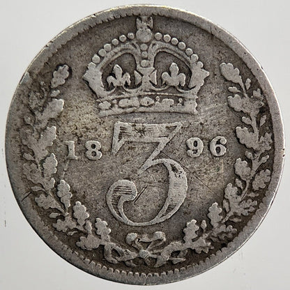 1896 Victoria Threepence Silver Coin | Collectable Grade | a6076