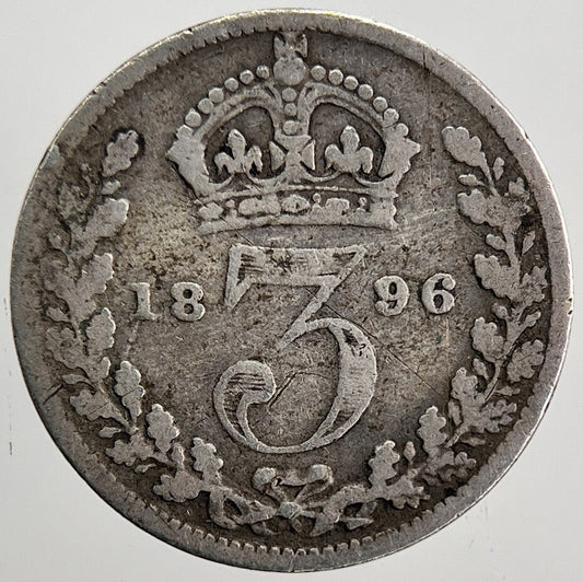 1896 Victoria Threepence Silver Coin | Collectable Grade | a6076