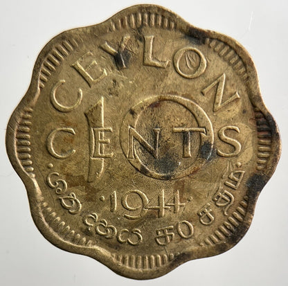 1944 India Ceylon 10 Cents Coin | Fine Collectable Grade | a3348