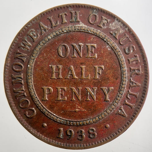 1938 Australia One Half Penny Coin | Collectable Grade | a7736