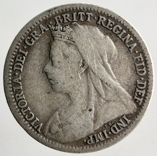 1899 Veiled Head Victoria Threepence Silver Coin | Collectable Grade | a4021