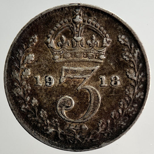 1918 George V Threepence Silver Coin | Fine Collectable Grade | a3223