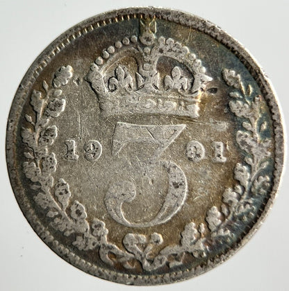 1901 Victoria Threepence Silver Coin | Collectable Grade | a4038