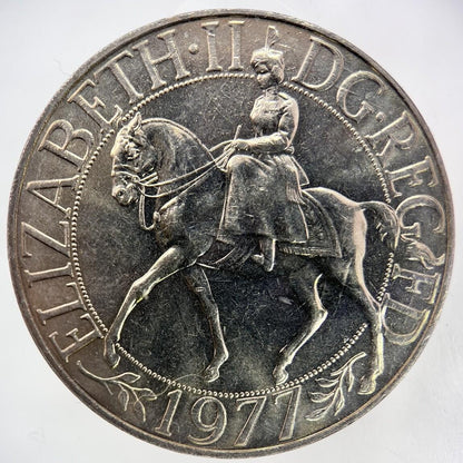 1977 Elizabeth II 2nd Jubilee Crown British Coin | Very High Grade | a1710