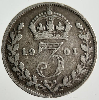 1901 Victoria Threepence Silver Coin | Collectable Grade | a4042