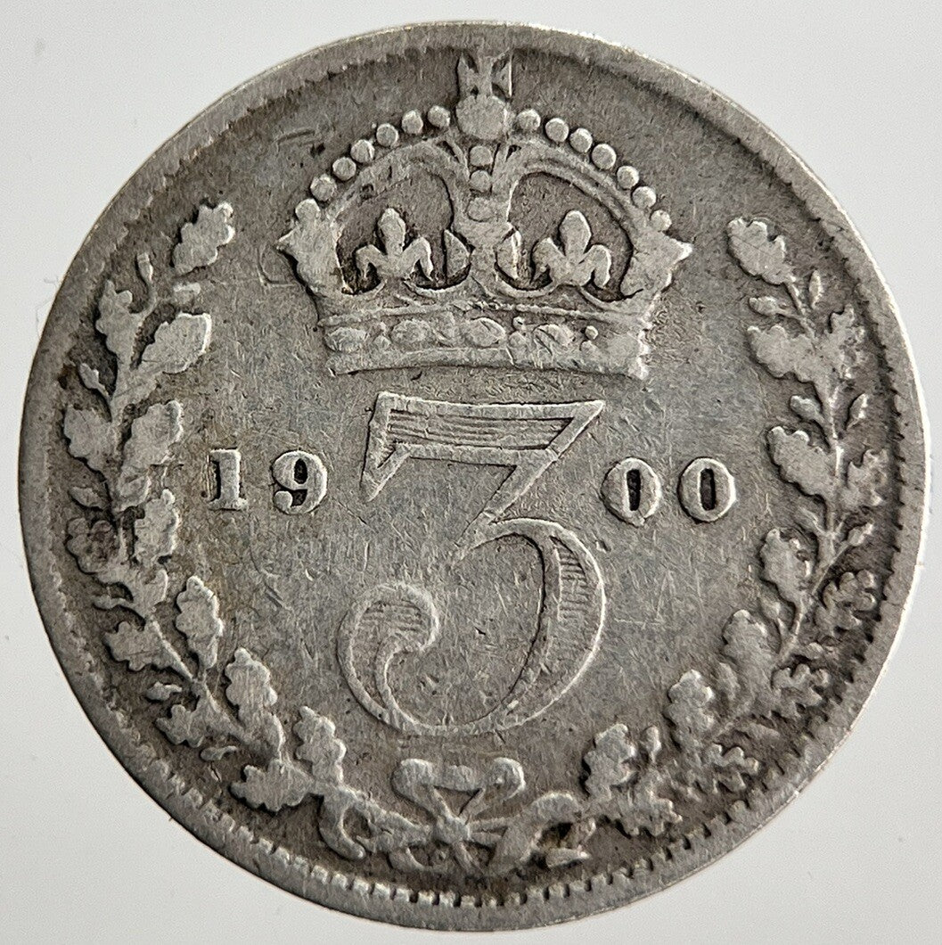 1900 Victoria Veiled Head Threepence Silver Coin | Collectable Grade | a2527