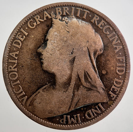 1895 Victoria One Penny Coin | Fair Grade | a8033