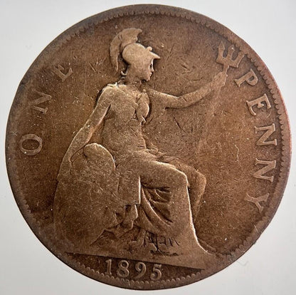 1895 Victoria One Penny Coin | Fair Grade | a8033