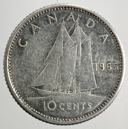 1965 Canada 10 Cents Silver Coin | Fine Collectable Grade | a9440