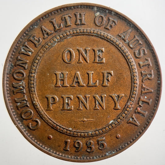 1935 Australia One Half Penny Coin | Fine Collectable Grade | a7737
