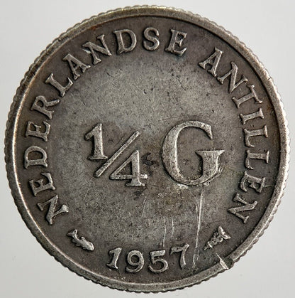 1957 Netherlands 1/4 Gulden Coin | Fine Collectable Grade | a9832