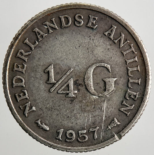 1957 Netherlands 1/4 Gulden Coin | Fine Collectable Grade | a9832