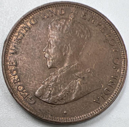 1925 Ceylon One Cent Coin | Fine Collectable Grade | a982