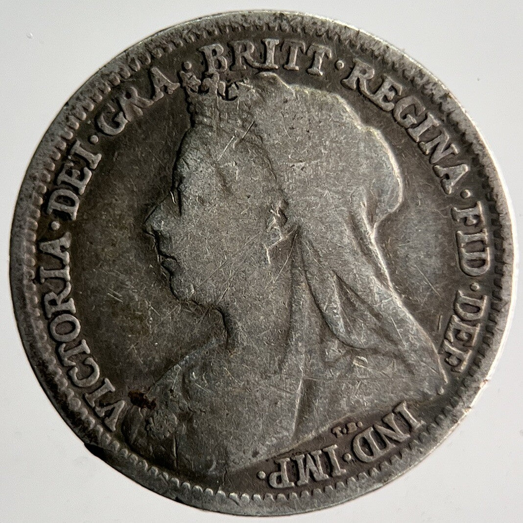 1898 Veiled Head Victoria Threepence Silver Coin | Collectable Grade | a4027