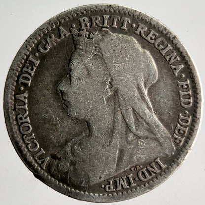 1898 Veiled Head Victoria Threepence Silver Coin | Collectable Grade | a4027