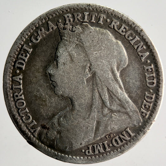 1898 Veiled Head Victoria Threepence Silver Coin | Collectable Grade | a4027