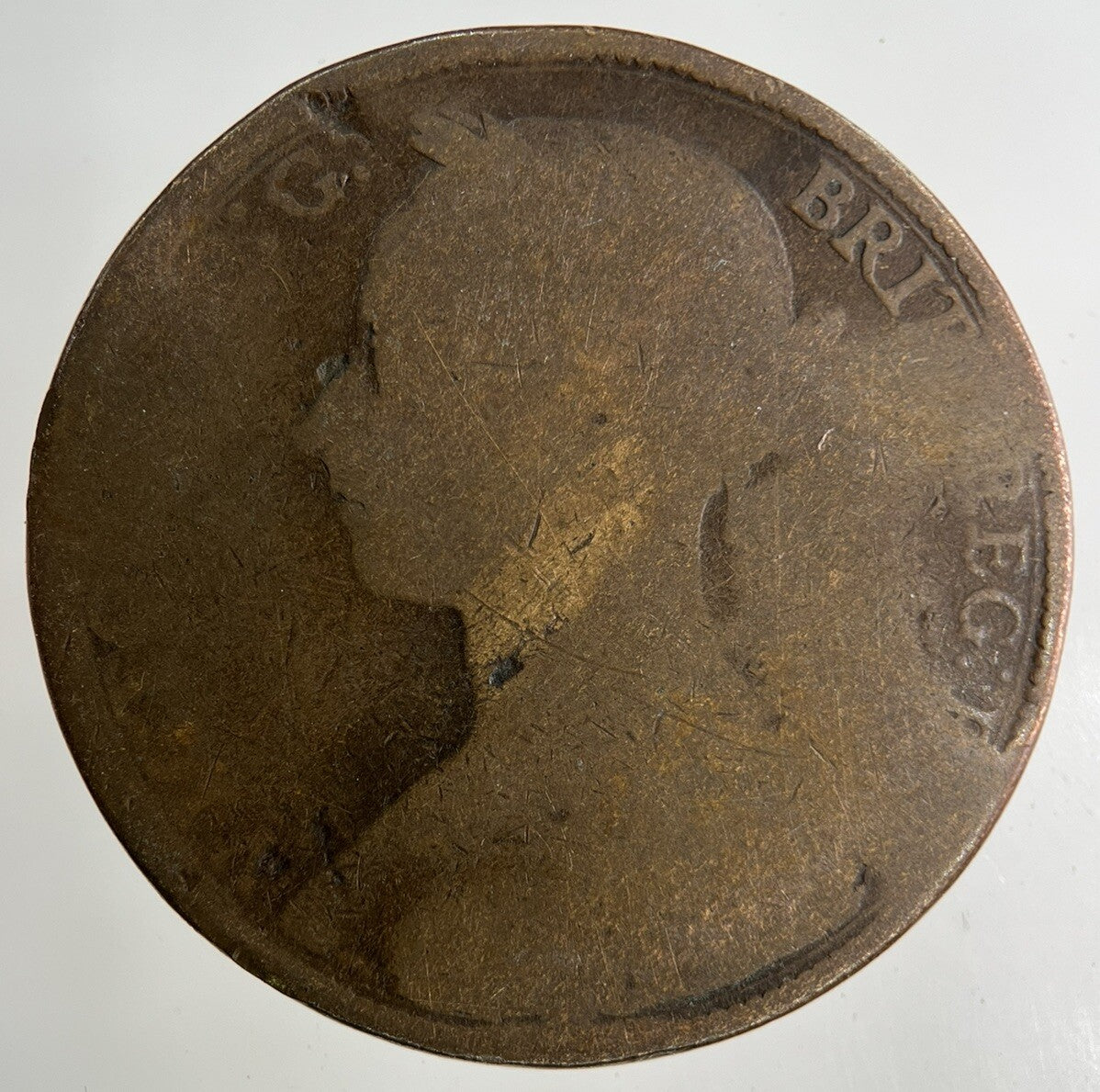 British Victoria One Penny Coin | Worn Grade