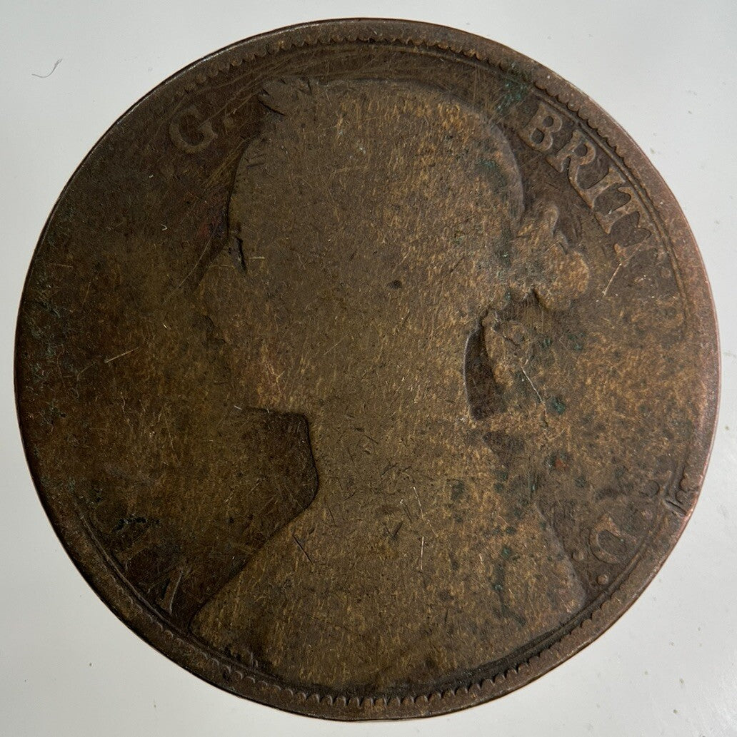 British Victoria One Penny Coin | Worn Grade