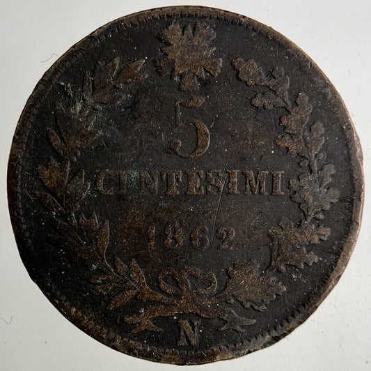 1862 Italy 5 Centesimi Coin | Collectable Grade