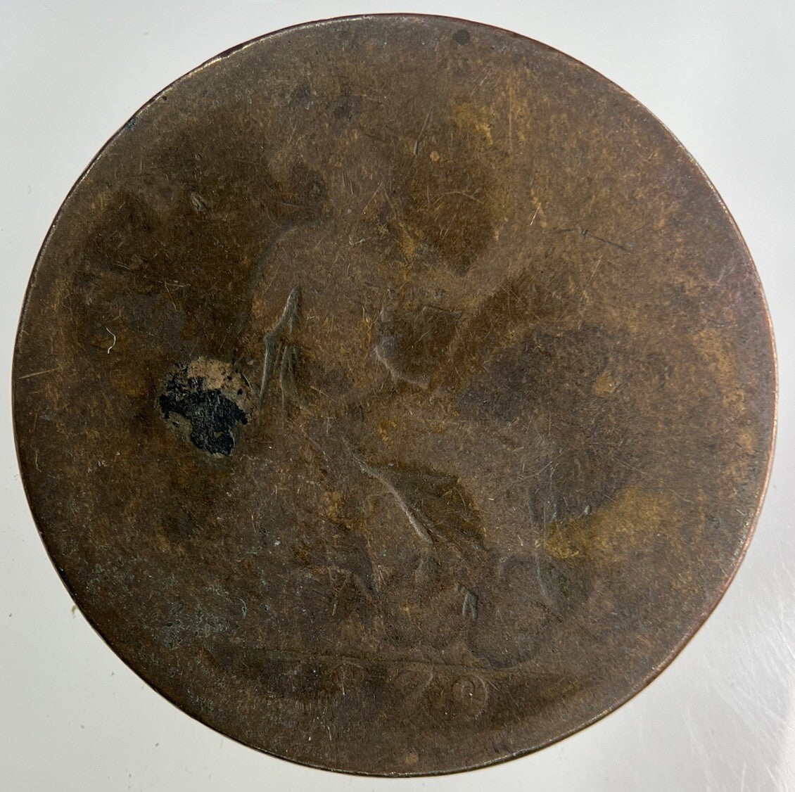 1879 Victoria One Penny Coin | Worn Grade