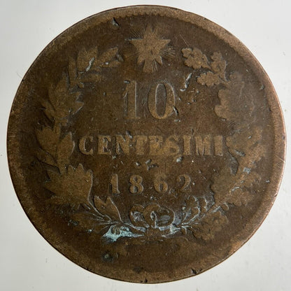 1862 Italy 10 Centesimi Coin | Collectable Grade