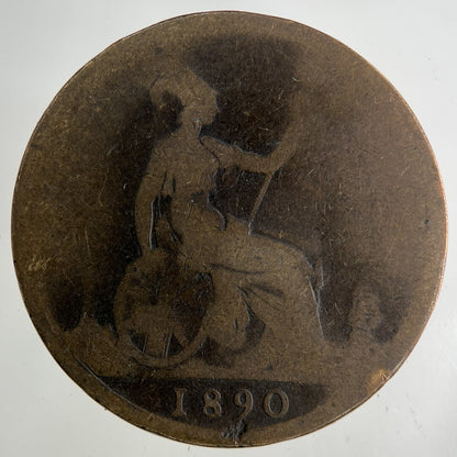 1890 Victoria One Penny Coin | Fair Grade