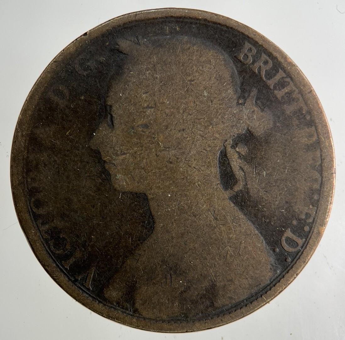 1890 Victoria One Penny Coin | Fair Grade