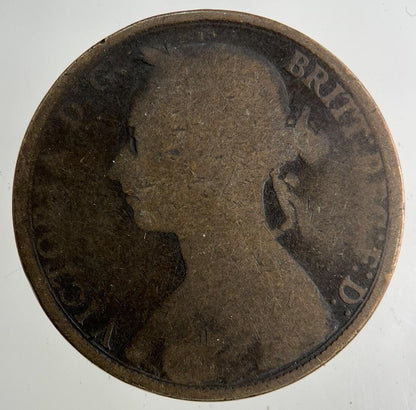 1890 Victoria One Penny Coin | Fair Grade