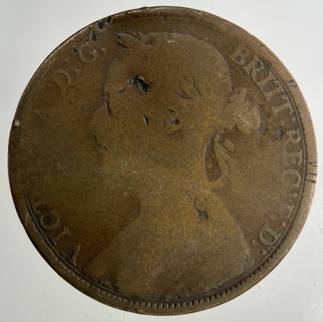 1889 Victoria One Penny Coin | Fair Grade