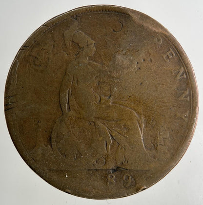 1889 Victoria One Penny Coin | Fair Grade