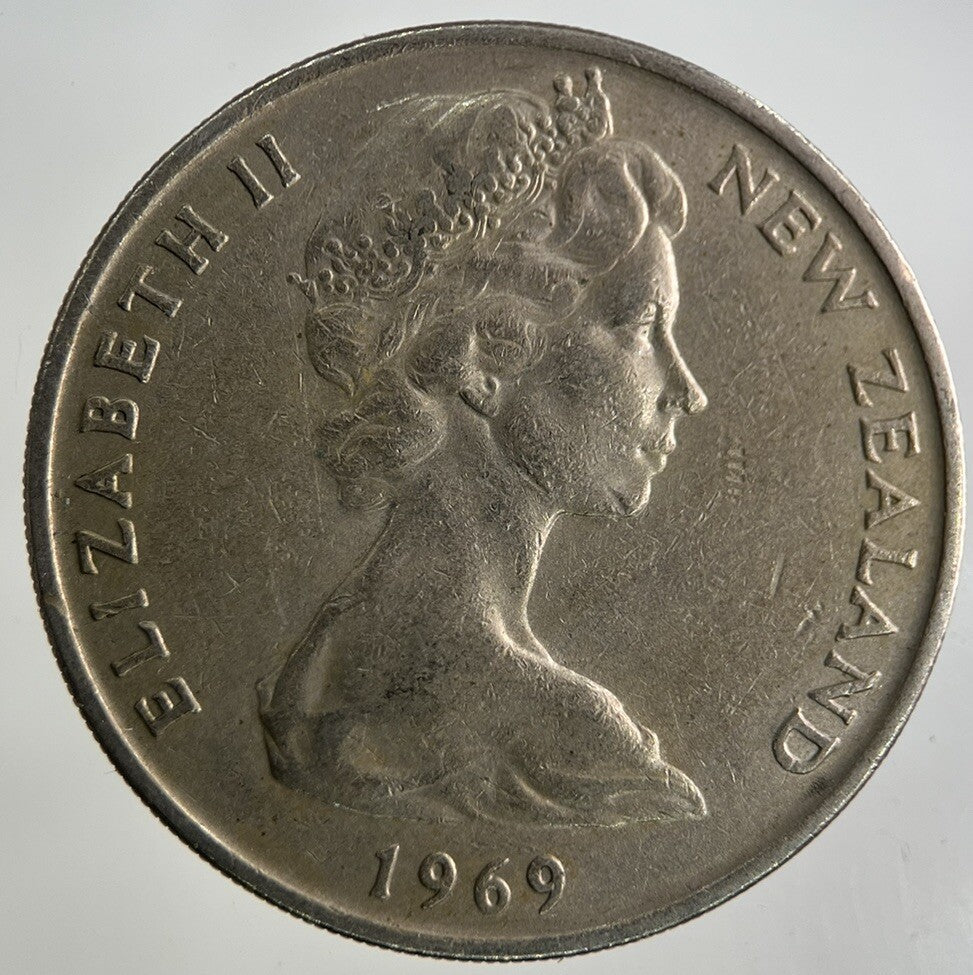 1969 New Zealand 20 Cents Coin | Fine Collectable Grade