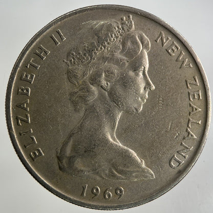 1969 New Zealand 20 Cents Coin | Fine Collectable Grade