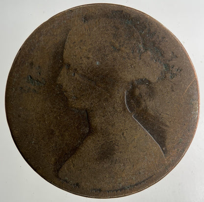 British Victoria One Penny Coin | Worn Grade