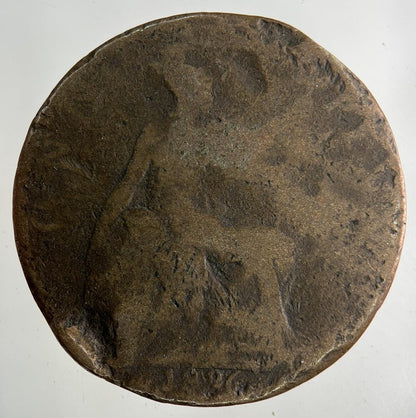 1896 Victoria One Penny Coin | Worn Grade