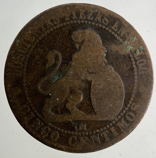 1870 Spain 5 Centimos Coin | Fair Grade