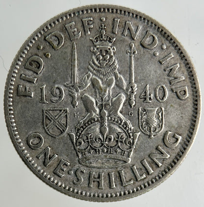 1940 George VI Shilling Silver Coin | Fine Collectable Grade