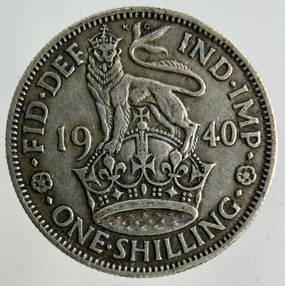 1940 George VI Shilling Silver Coin | Collectable Grade