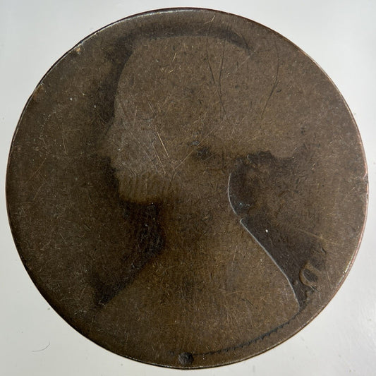 1867 Victoria One Penny Coin | Worn Grade