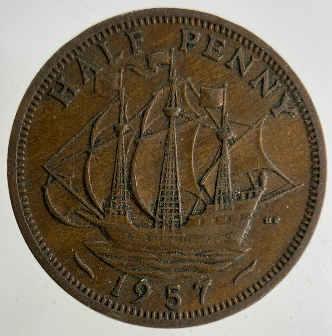 1957 Elizabeth II 2nd Half-Penny Coin | Fine Collectable Grade