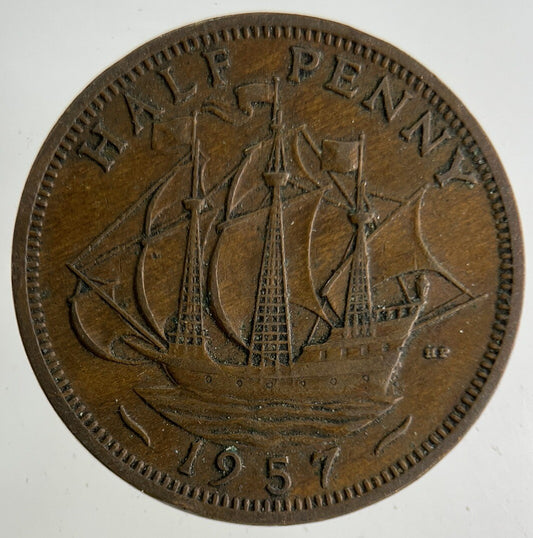 1957 Elizabeth II 2nd Half-Penny Coin | Fine Collectable Grade