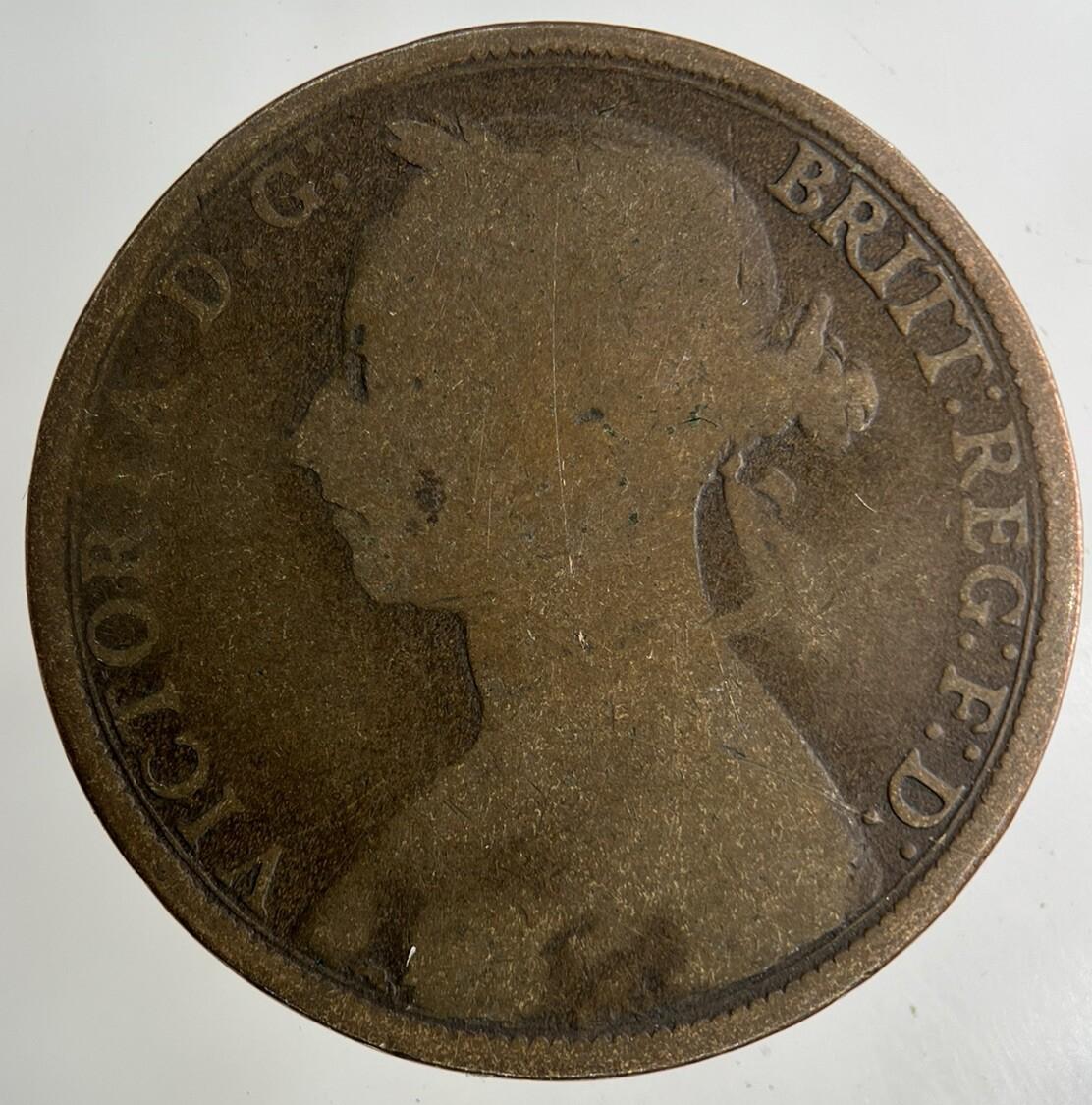 1891 Victoria One Penny Coin | Fair Grade