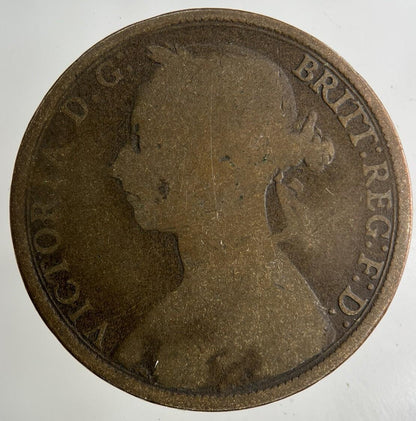 1891 Victoria One Penny Coin | Fair Grade