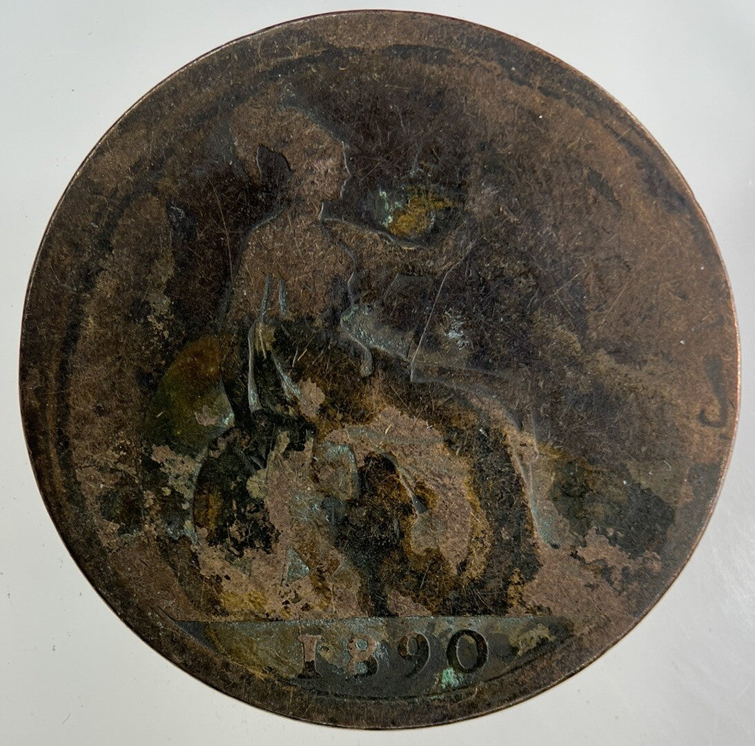 1890 Victoria One Penny Coin | Fair Grade