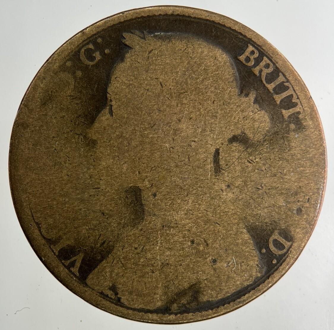 British Victoria One Penny Coin | Worn Grade