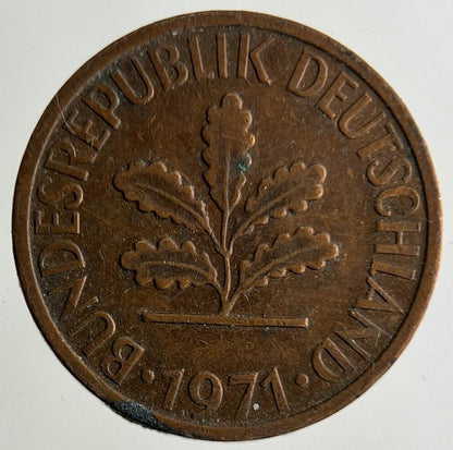 1971 Germany 1 Pfennig Coin | Fine Collectable Grade