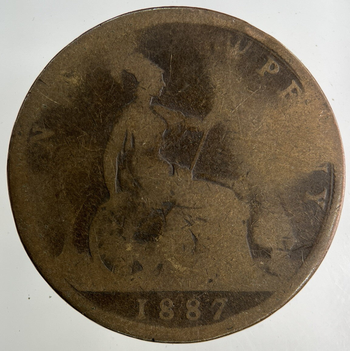 1887 Victoria One Penny Coin | Fair Grade