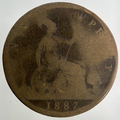 1887 Victoria One Penny Coin | Fair Grade