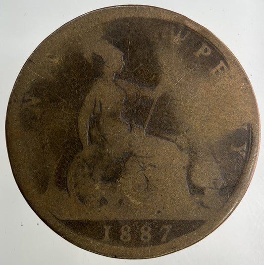 1887 Victoria One Penny Coin | Fair Grade