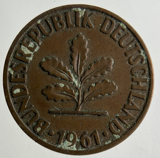 1961 Germany 2 Pfennig Coin | Fine Collectable Grade