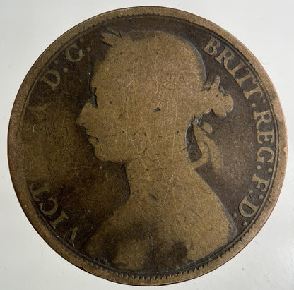 1892 Victoria One Penny Coin | Fair Grade